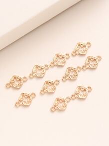 10个金色几何菱形双孔吊坠，可用于制作耳环、手链和珠宝 - 金色 - 查看 1