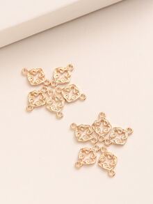 10个金色几何菱形双孔吊坠，可用于制作耳环、手链和珠宝 - 金色 - 查看 5