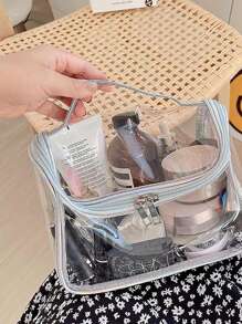 1pc Clear Makeup Bag Storage Makeup Organizer Makeup Case,Gifts For Women,Christmas Gifts,Gift Ideas For Women - Clear - View 4