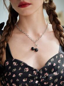 ROMWE Collar de cadena con diseño de cereza - Multicolor - Ver 1