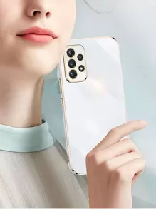 1 ốp lưng điện thoại TPU chống sốc, màu trơn, mạ điện 3D, tương thích với iPhone 15 Pro Max, 16 Pro Max, Galaxy S23 Ultra, Galaxy S24 Ultra, chống nước, chống rơi vỡ và chống trầy xước. - trắng - Xem 3