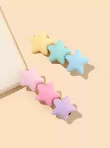 2 件装星星装饰发夹可爱粉色配饰爪夹发夹发夹学校用品