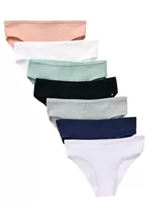 Niñas 7 piezas Calzoncillos tejido de canalé - Multicolor - Ver 1