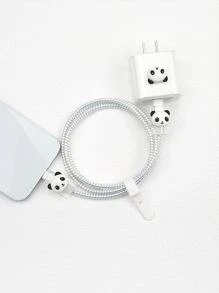 5入組熊貓設計數據綫整理器 - 白色 - 查看 1