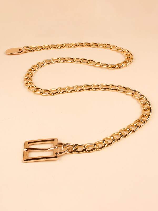 1 pieza Elegante Cinturón cuadrado de cadena de 135CM para mujer de talla grande, para verano, escuela, otoño, Halloween