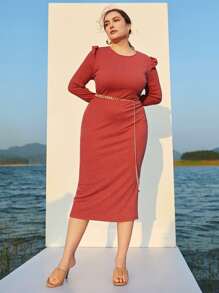 Minimalist Plus Size Chain Belt - Gold - View 2