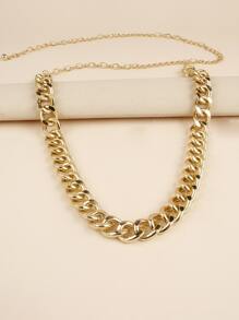 Minimalist Plus Size Chain Belt - Gold - View 4