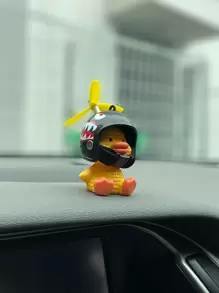 Ornamento del coche de pato de dibujos animados - Amarillo - Ver 1