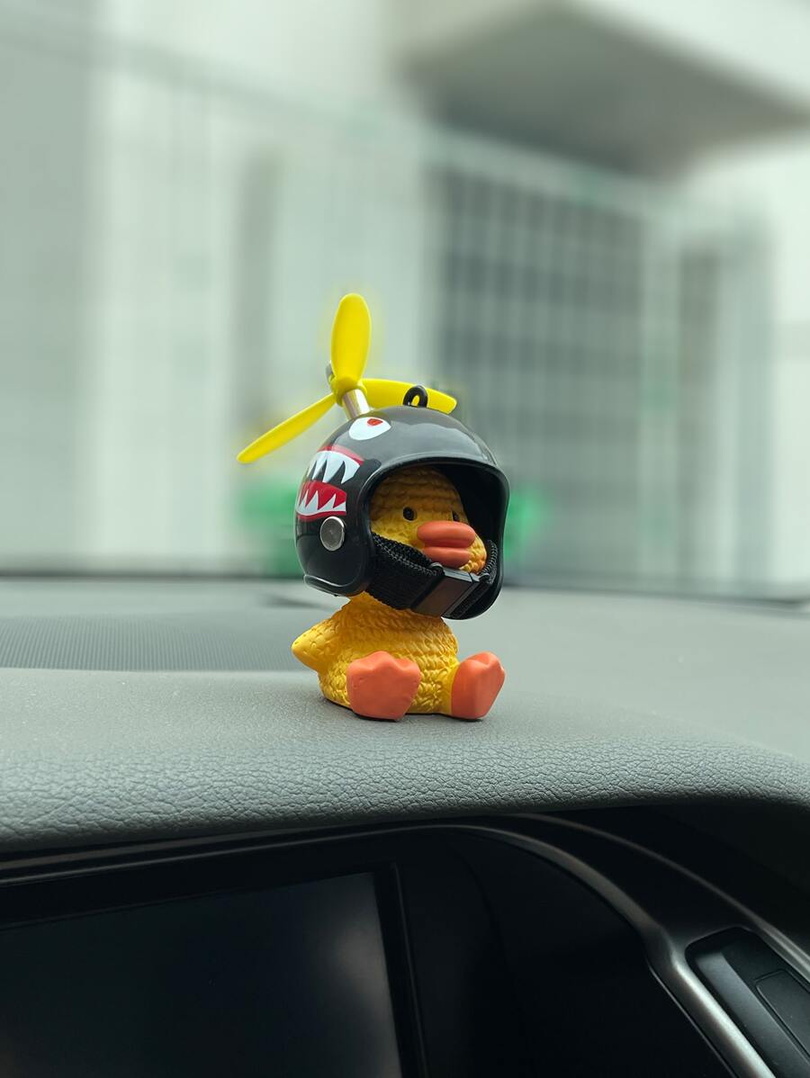 Ornamento del coche de pato de dibujos animados - Amarillo - Ver 1