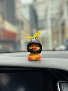 Ornamento del coche de pato de dibujos animados - Amarillo - Ver 2