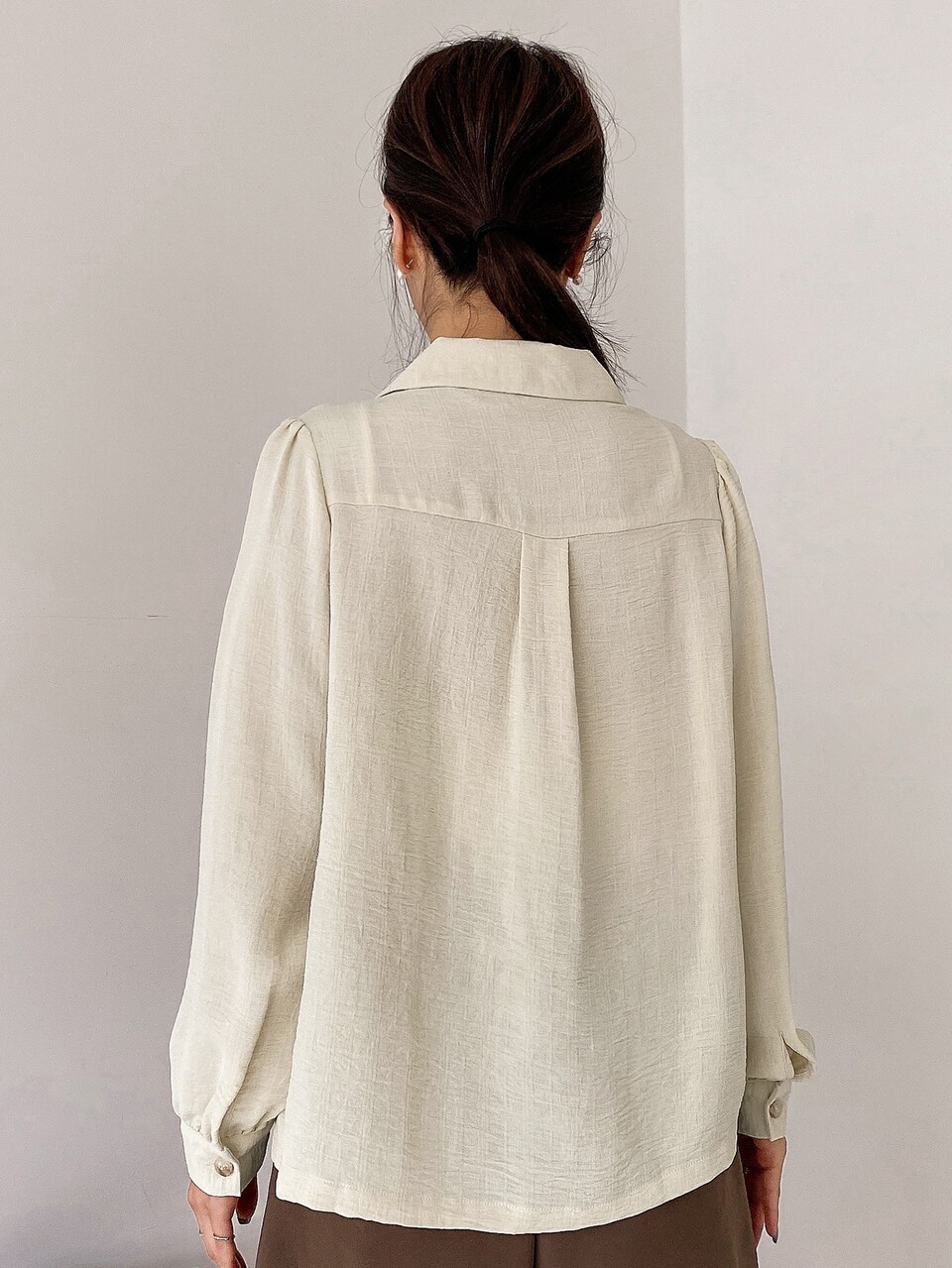 Lapel Collar Button Front Shirt