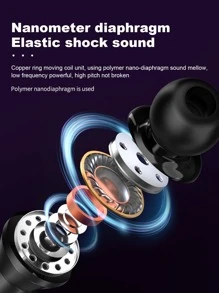 Crystal Wire 3.5 毫米通用插头有线入耳式耳机，高清音质，防缠结设计，佩戴舒适，兼容手机、电脑、MP3 和其他设备，外观经典时尚 - 黑色 - 查看 3