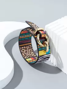 1入組彩色豹紋印花鈕扣閉合手環 - 彩色 - 查看 2