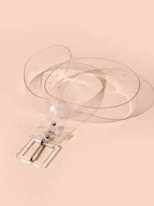Cinturón transparente con hebilla cuadrada