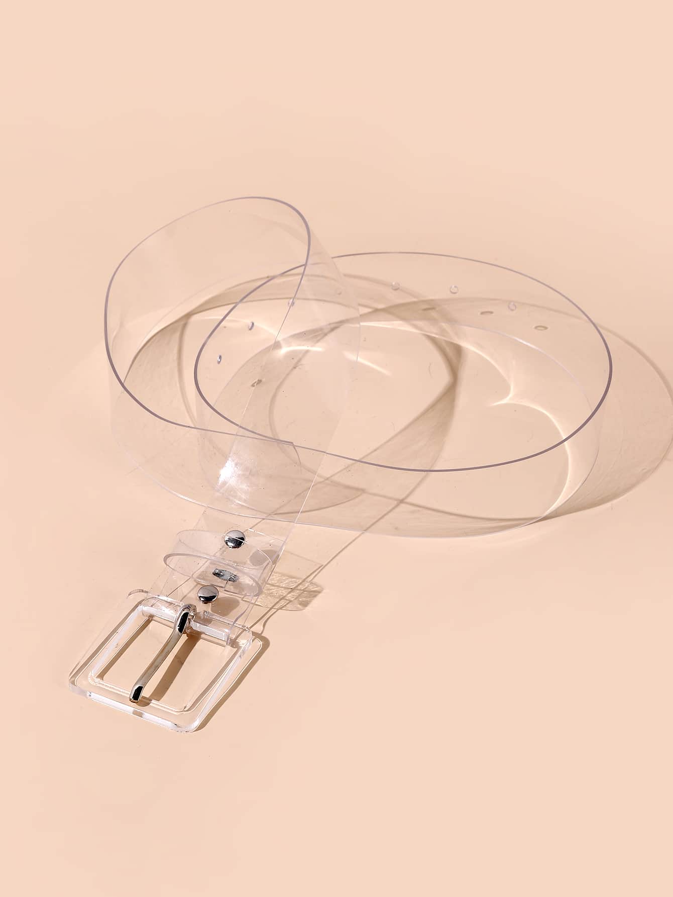 Cinturón transparente con hebilla cuadrada