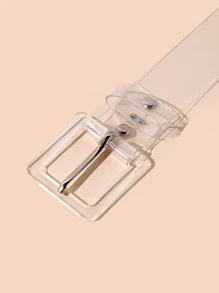 Cinturón transparente con hebilla cuadrada