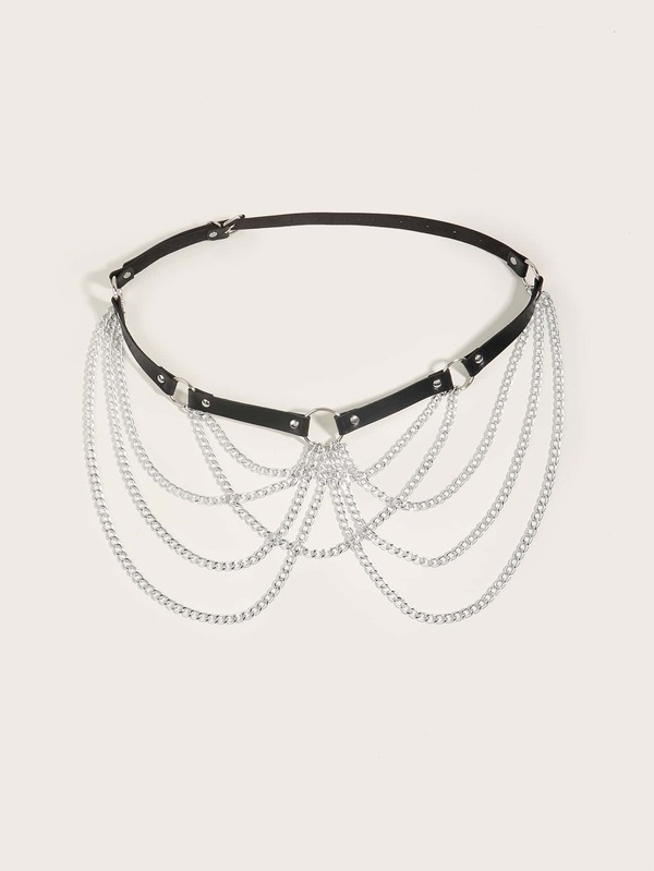 Oring & Chain Decor Belt SHEIN UK