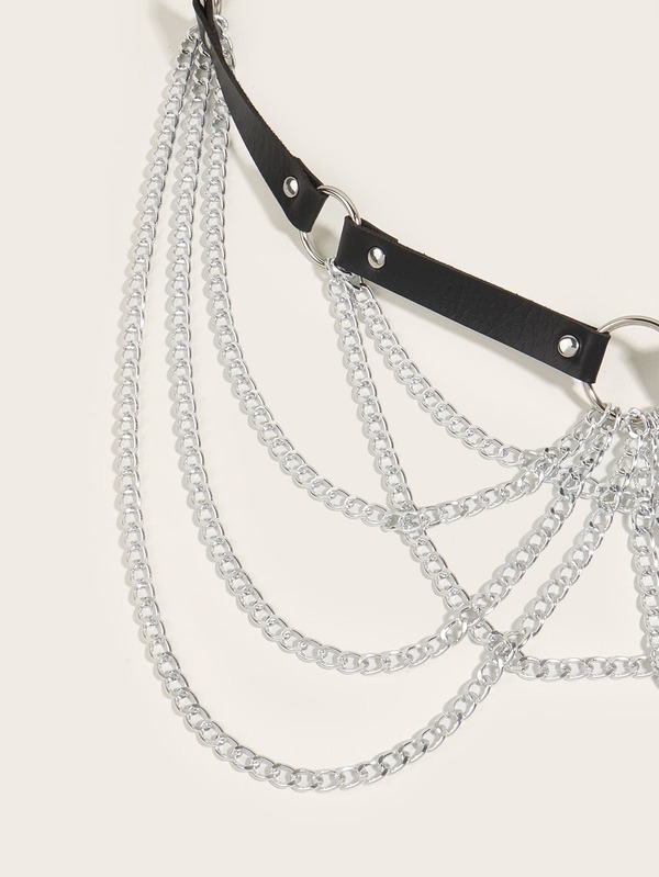Oring & Chain Decor Belt SHEIN UK