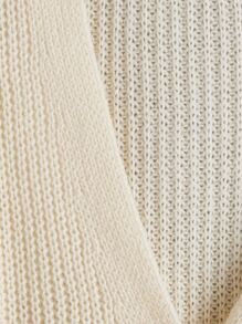 Chaqueta de punto acanalada con hombros caídos para niña preadolescente en otoño/invierno - Beis - Ver 3