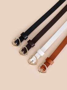 4 Cái/bộ Thắt Lưng Nữ Khóa Trái Tim Thời Trang & Đa Năng & Trang Trí Đơn Giản - Nhiều màu - Xem 4