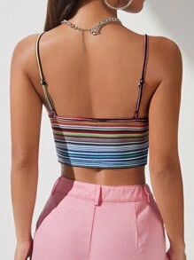 SHEIN PETITE Striped Crop Cami Top
