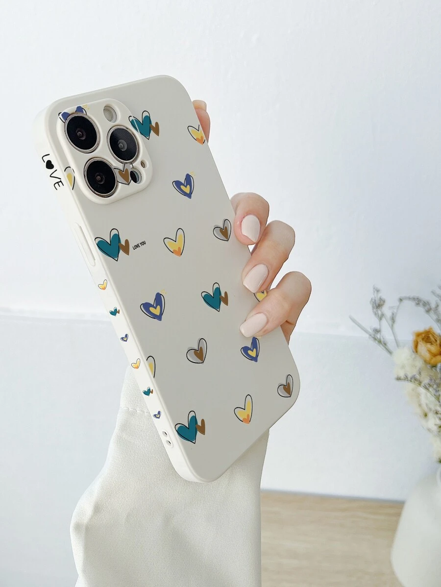 Handyhülle mit Herz Muster - Beige - Übersicht 1