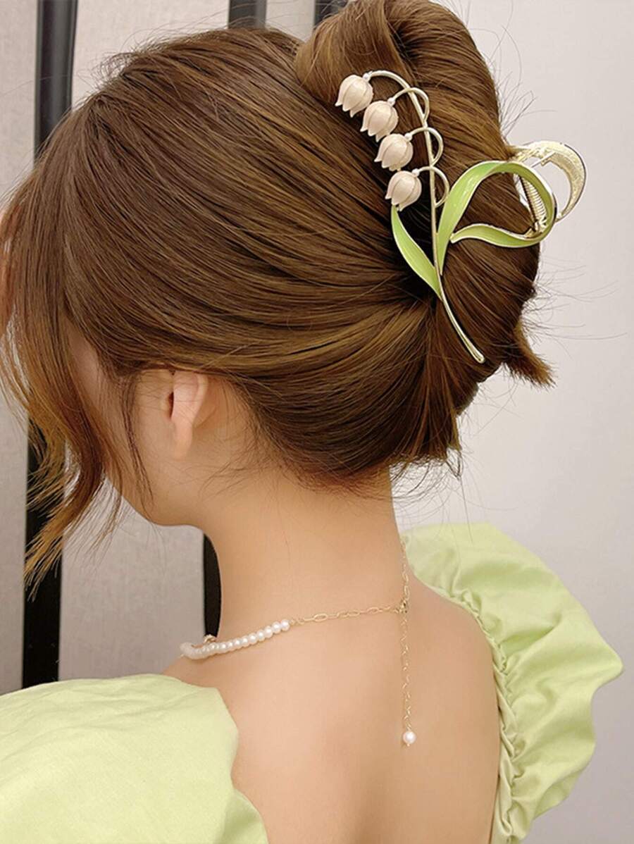 Bell Orchid Shaped Hair Claw - Multicolor - View 1
