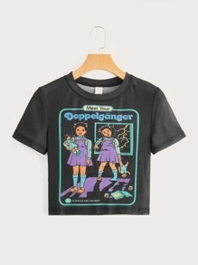 Stevenrhodes Áo nữ cắt Con số Giải trí - màu đen - Xem 1