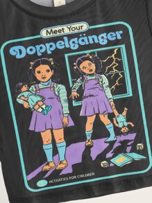 Stevenrhodes Áo nữ cắt Con số Giải trí - màu đen - Xem 3