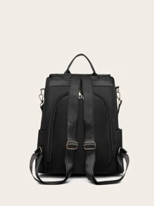 Ba lô Nữ Đúc Kẻ sọc Có thể điều chỉnh được Đúng mốt - màu đen - Xem 3