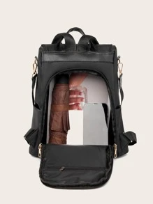 Ba lô Nữ Đúc Kẻ sọc Có thể điều chỉnh được Đúng mốt - màu đen - Xem 6