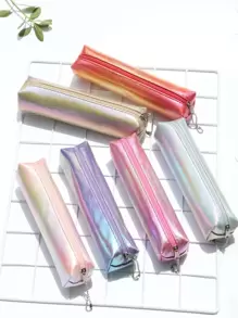 1pc Random Holographic Pencil Case Back To School,Pencil Pouch,School Bag,Stationery - Multicolor - View 1