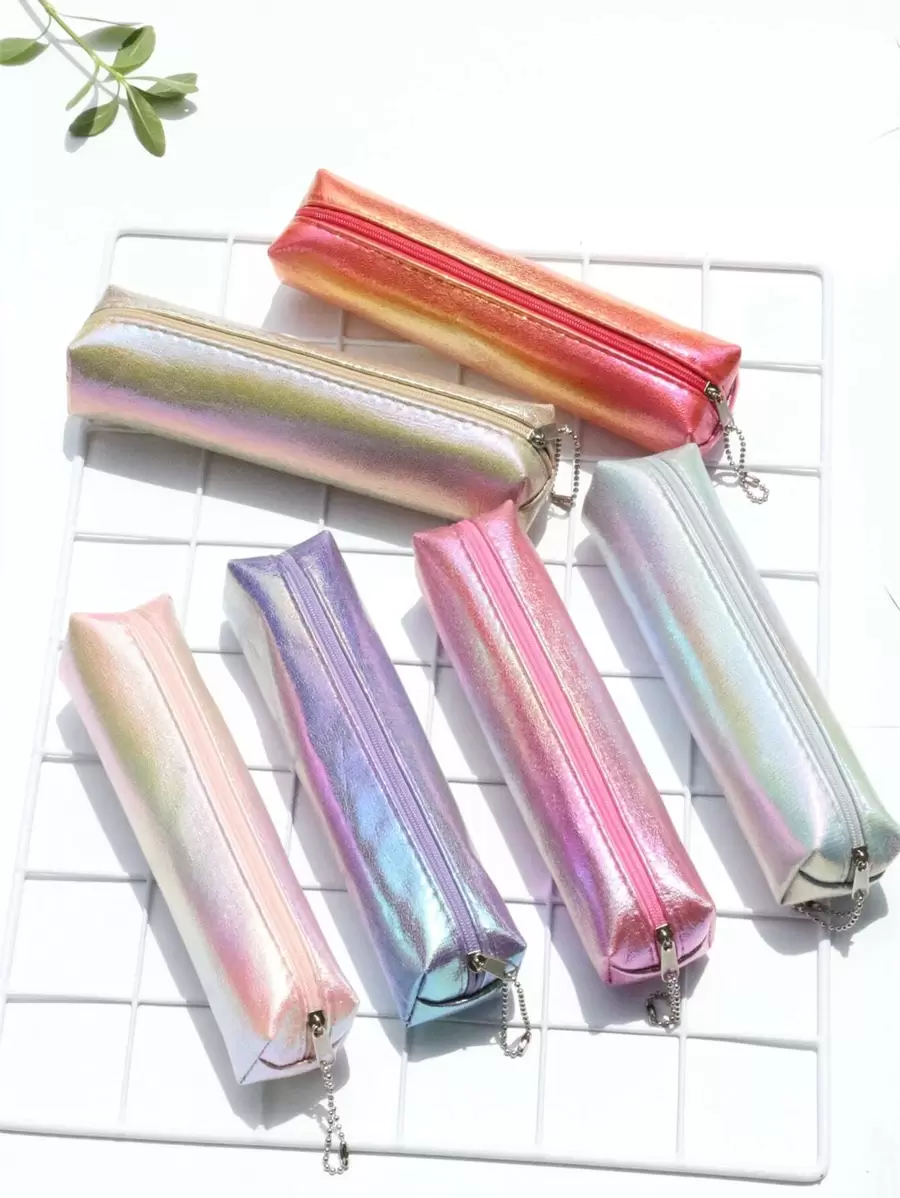 1pc Random Holographic Pencil Case Back To School,Pencil Pouch,School Bag,Stationery - Multicolor - View 1