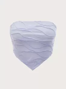 SHEIN ICON Textured Hanky Hem Tube Top - Mauve Purple - View 1