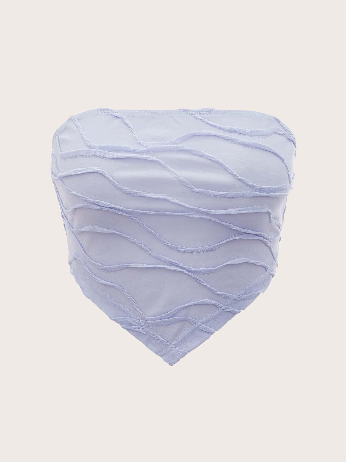 SHEIN ICON Textured Hanky Hem Tube Top - Mauve Purple - View 1