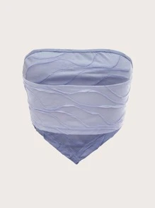 SHEIN ICON Textured Hanky Hem Tube Top - Mauve Purple - View 2