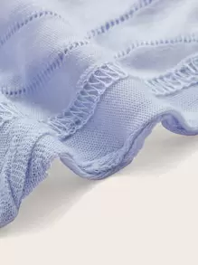 SHEIN ICON Textured Hanky Hem Tube Top - Mauve Purple - View 4