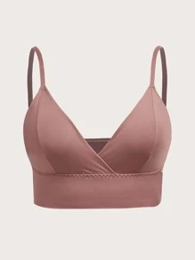 大碼素色胸罩 - 鏽棕色 - 查看 1