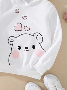SHEIN Young Girl Cartoon Graphic Sweatshirt - White - View 4
