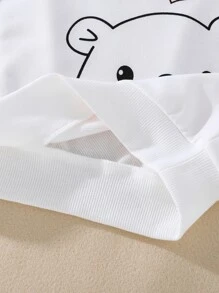 SHEIN Young Girl Cartoon Graphic Sweatshirt - White - View 5