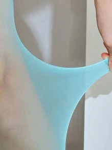 素色極簡褲襪 - 淺藍色 - 查看 3