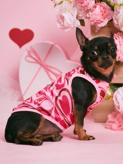 PETSIN Valentine's Day Heart Print Pet Tank
