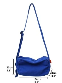 高中生大學新生多功能斜挎包單肩包休閒包男士簡約方包旅行學院戶外運動通勤 - 藍色 - 查看 4