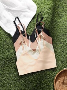 4sets Plain No Show Lingerie Set - Multicolor - View 3