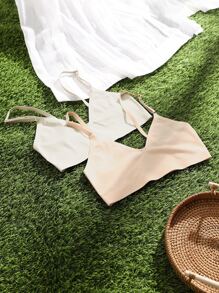 4sets Plain No Show Lingerie Set - Multicolor - View 4