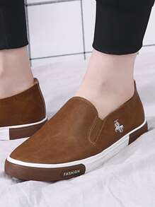 Giày Sneakers Slip On Họa Tiết Động Vật Cho Nam, Mới 2023 - Màu Khaki - Xem 2