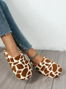 Pantuflas de mujer sin cordones, de moda y cálidas, silenciosas en pisos de madera dura - Marrón - Ver 5