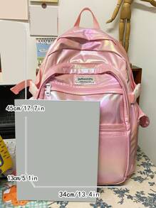 粉色可愛休閒大容量背包 - 粉色 - 查看 4