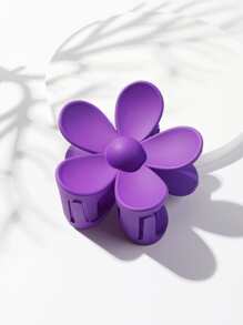 花朵設計髮爪 - 紫色 - 查看 3