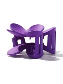 花朵設計髮爪 - 紫色 - 查看 5